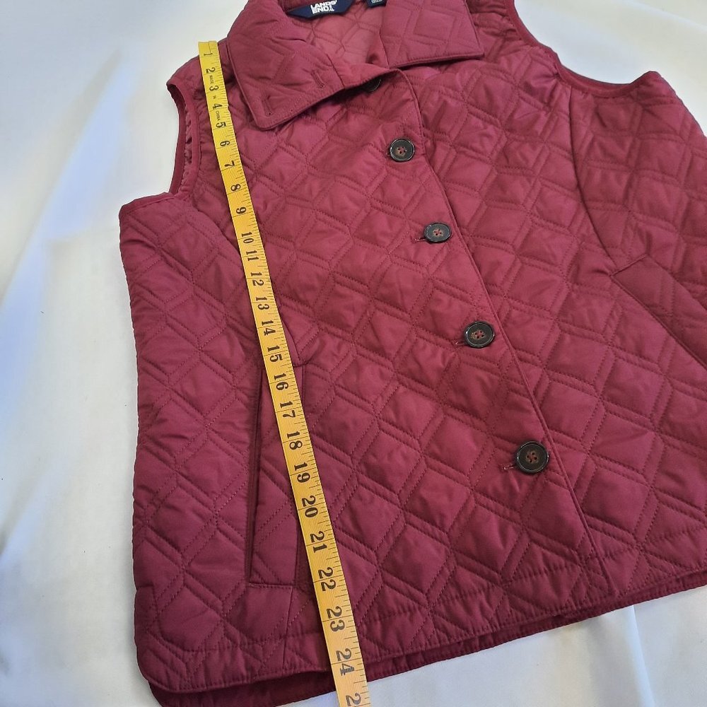 Lands' End Vest Jacket, High Neck W/ Buttons, Quilted, Women's Small 6-8 - Picture 9 of 11
